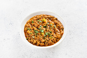 Keema curry in bowl