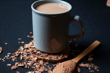 vegetable milk with cocoa powder