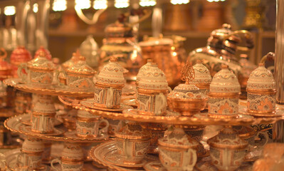 Copper engraved gift items on porcelain.