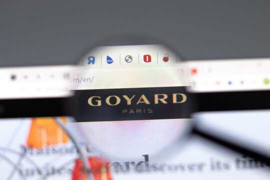 New York, USA - 15 February 2021: Goyard website in browser with company logo, Illustrative Editorial.
