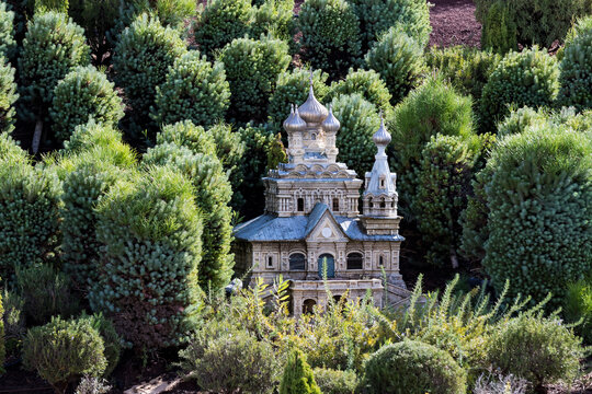 LATRUN, ISRAEL - 23 NOVEMBER 2017: Museum of miniature architectural landmarks of Israel in the open air. 
