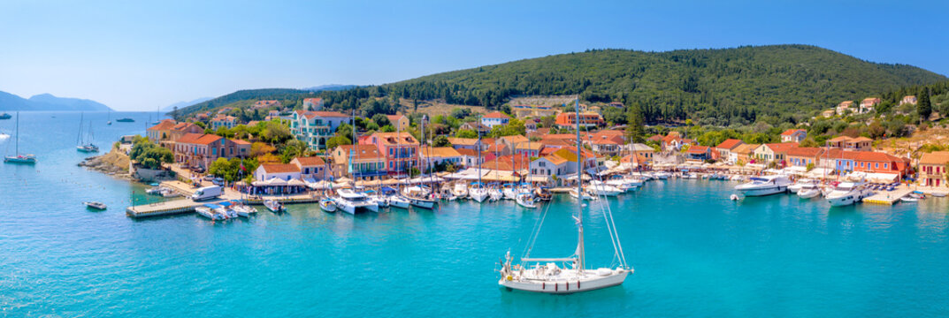 Picturesque Fiskardo village in Kefalonia island, Greece  