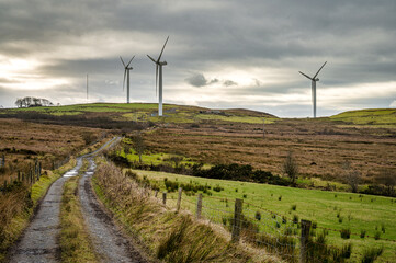 Fototapeta na wymiar Ireland Windmills
