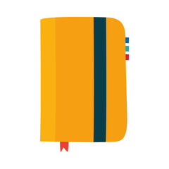 classic notebook icon, flat style