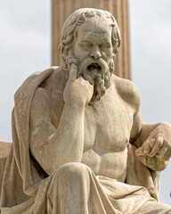 Socrates' marble statue, the famous Greek philosopher and thinker, Athens Greece