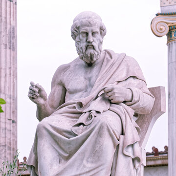 Plato marble statue, the famous Greek philosopher and thinker, Athens Greece