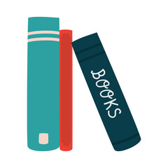 books standing icon, flat style