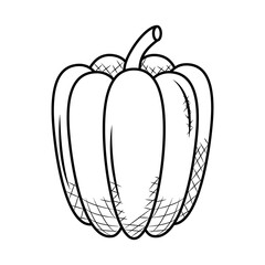pepper vegetable icon, sketch style