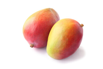 Two tasty mango isolated on white