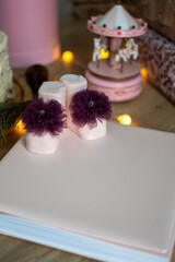 pink children's first book and socks for girls