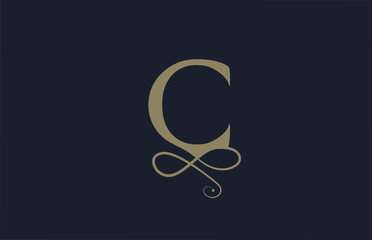 C elegant monogram ornament alphabet letter logo icon for business. Vintage corporate brading and lettering design for luxury products and company