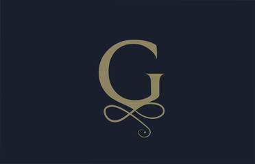 G elegant monogram ornament alphabet letter logo icon for business. Vintage corporate brading and lettering design for luxury products and company