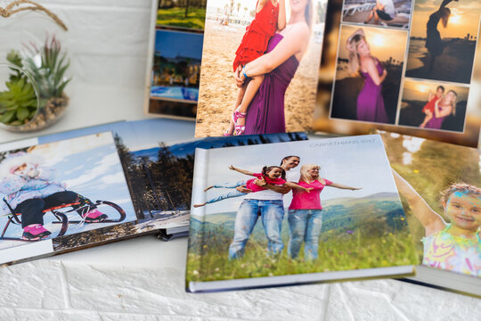 the photo album is decorated in a beautiful photobook. Presented on a white background