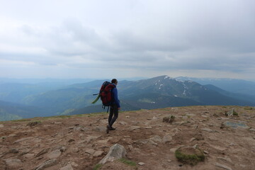 Fototapeta premium hiker in the mountains