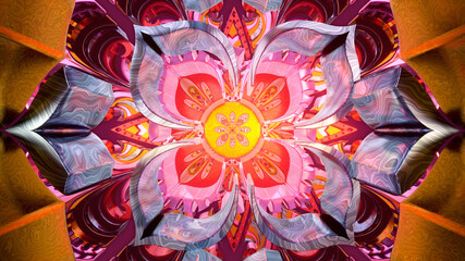 Mandala symmetrical colorful background for hypnotic ethnic fantasy multicolor kaleidoscope wallpaper chakra meditation fractal pattern yoga art design for trance hypnotic shamanic oriental retreat