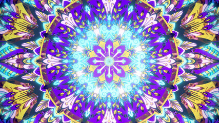 Mandala symmetrical colorful background for hypnotic ethnic fantasy multicolor kaleidoscope wallpaper chakra meditation fractal pattern yoga art design for trance hypnotic shamanic oriental retreat