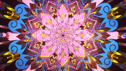 Mandala symmetrical colorful background for hypnotic ethnic fantasy multicolor kaleidoscope wallpaper chakra meditation fractal pattern yoga art design for trance hypnotic shamanic oriental retreat