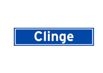 Clinge isolated Dutch place name sign. City sign from the Netherlands.