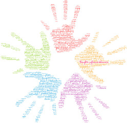 Thoughts Influence Behaviors Word Cloud on a white background. 