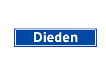 Dieden isolated Dutch place name sign. City sign from the Netherlands.
