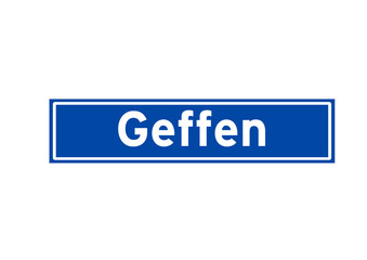 Geffen isolated Dutch place name sign. City sign from the Netherlands.