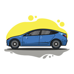 Obraz premium Blue car vector illustration