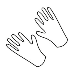 rubber or latex gloves for hand protection in doodle style
