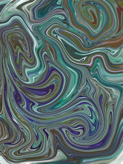 Digital illustration of swirls of liquid marble paper textured background