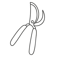 garden scissors or secateurs in doodle style 