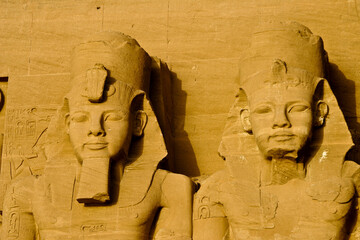 Detail on the Temple of Ramesses II at Abu Simbel, Egypt