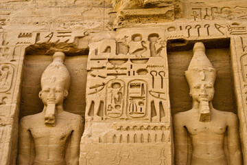 Detail on the Temple of Nefertari at Abu Simbel, Egypt