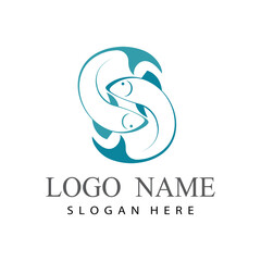 Fototapeta premium Fish Icon vector illustration logo template design