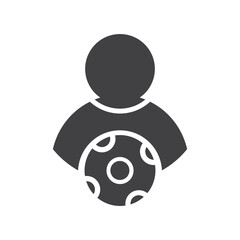 football player ilustration design. football player icon isolated on white background. ready use vector.