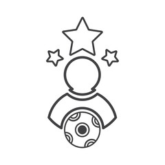 football player star illlustration design. football player star icon isolated on white background. ready use vector.