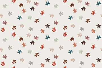 Abstract flowers seamless pattern. Repetitive vector illustration of colourful flower shapes. Textile texture, decor, fabric, design.