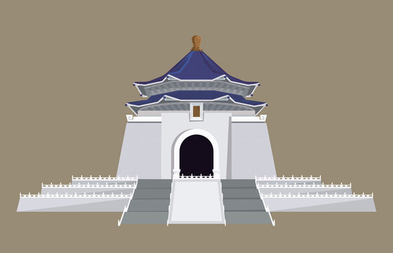 Vector graphic of Taiwan National Chiang kai-shek memorial hall