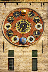 Dial of the world famous zimmer clock of Lier, Belgium, UNESCO World Heritage Site