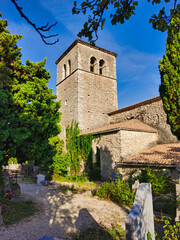 Chapel of the cemetery in the medieval village of Miramande, provence, south of France. 
