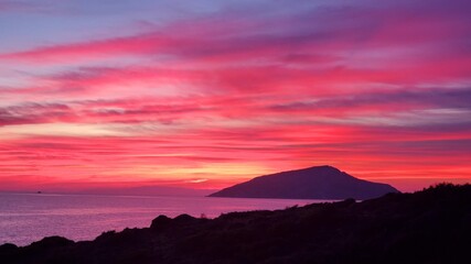 sunset over the mountains