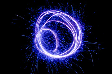light streaks blue circle abstract