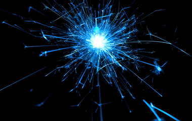 Blue sparkler firework  abstract