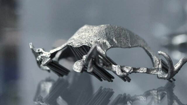 3D model for dental printed on 3d printer for metal close-up.