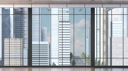 テレビ会議 背景用 CG オフィス ホール 外観 都市 高層ビル 街並み 鳥瞰 cityscape video conferencing background