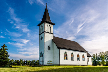 Fototapeta na wymiar Grand Valley Lutheran Church near Willow Bunch, SK 