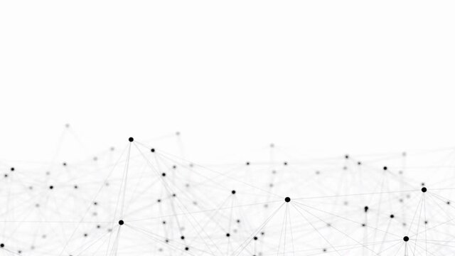 Abstract line network structure. 3D digital data technology concept. Seamless Loop 4K with copy space white Background	
