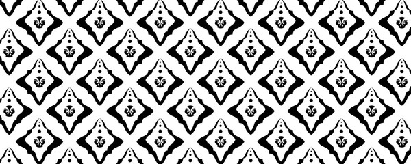Black and white Unique seamless background. Pattern ornament vector eps 10.
