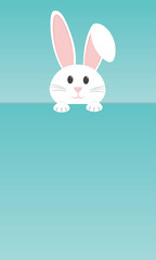 Vertical easter card with rabbit and copy space