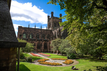 Chester Cathedral and gardens, Chester, UK