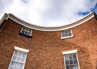 quirky concave shaped brick home, Bath, UK