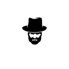Gentleman logo design. Awesome our combination man 
with hat and beard logo. A gentleman logotype.